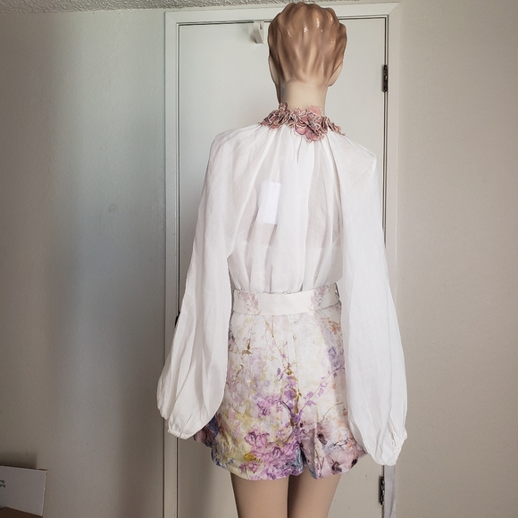 Zimmermann white 3D floral top size 0 - Picture 5 of 7